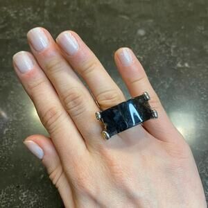 Black Agate Oversized Ring